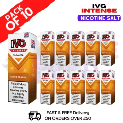 Retro Orange IVG Intense Nic Salt Box Of 10