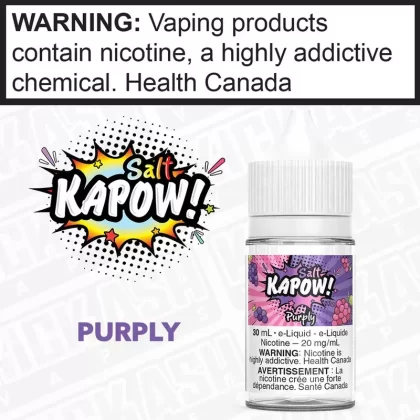 Purply by Kapow Salt - Strength#12 mg/mL 30mL ONTARIO EXCISE STAMP>20 mg/mL 30mL ONTARIO EXCISE STAMP