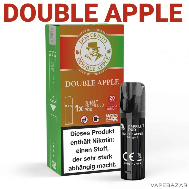 Don Cristo Prefilled Pod – Double Apple - Don Cristo / 20mg/ml / 2ml / ca. 600 / Nikotin / Glycerin / Aromen / Propylenglykol / Ja - Image 2
