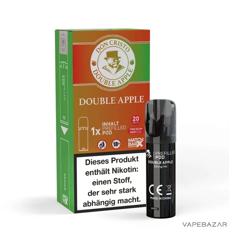 Don Cristo Prefilled Pod – Double Apple - Don Cristo / 20mg/ml / 2ml / ca. 600 / Nikotin / Glycerin / Aromen / Propylenglykol / Ja - Image 3