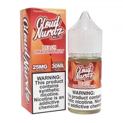 Cloud Nurdz Salts Peach Dragon Fruit Nic Salt Vape Juice 30ml - Vape Product, Vape Product