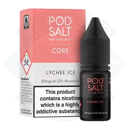 Pod Salt Lychee Ice 10ml E-Liquid - Size#5mg>11mg>20mg