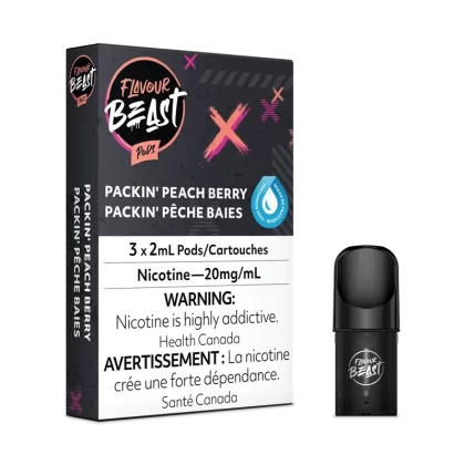 Flavour Beast Pod Pack – Packin Peach Berry 20mg (3pk)