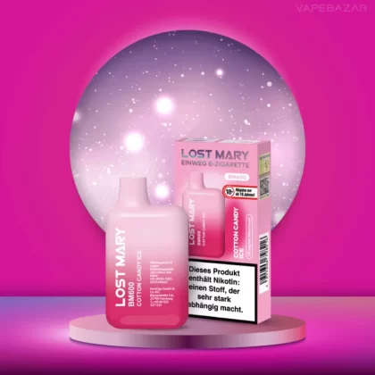 Elf Bar Lost Mary – Cotton Candy Ice - Elf Bar Lost Mary / Zuckerwatte / Glycerin / Propylenglykol / Nikotinsalz / Aromastoffe / 20mg/ml / 550 mAh / ca. 600