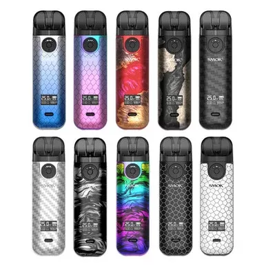 SMOK Novo 4 Kit | 25w - Color#Black Armor>Black Carbon Fiber>Black Stab Wood>Blue Grey Cobra>Cyan Pink Cobra>Fluid 7-color>Fluid Black Grey>Red Stab Wood>Silver Carbon Fiber>White Armor