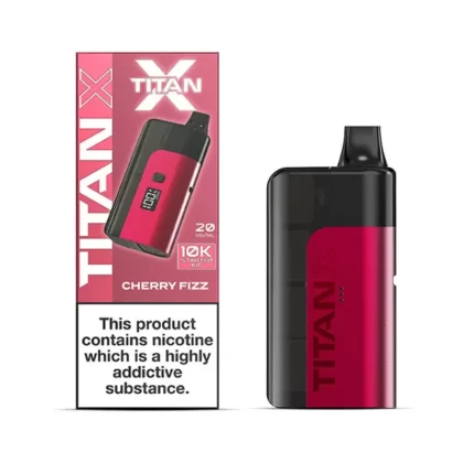 Titan X Prefilled Pod Kit - Nicotine Strength#20mg (Salt)~Flavour#Cherry Fizz>Watermelon Ice>Blue Raspberry>Cola Freeze>Banana Ice>Strawberry Raspberry Cherry>Triple Berry>Sour Apple>Strawbe