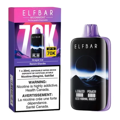 Elf Bar MoonNight 70K Disposable Vape Device – Grape Ice 20ml