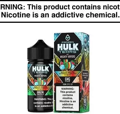 FROZEN SOUR BELTS STRAW-MELON CHEW BY MIGHTY VAPORS HULK TEARS 100ML - Vapejuice