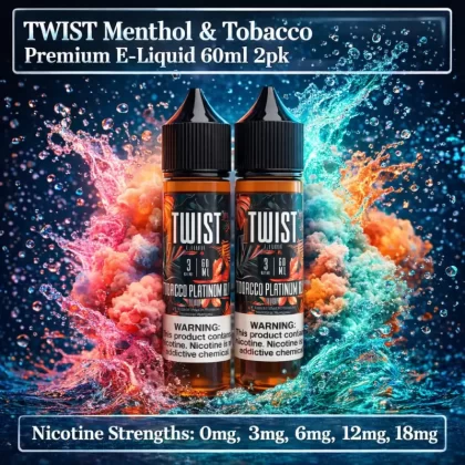 TWIST Menthol & Tobacco Premium E-Liquid 60ml 2pk - Tobacco Silver No. 1 / 6mg - Vapeciga