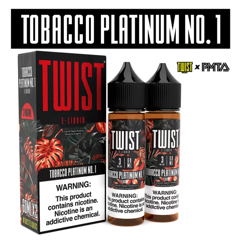 TWIST Menthol & Tobacco Premium E-Liquid 60ml 2pk - Tobacco Silver No. 1 / 6mg - Vapeciga - Image 3