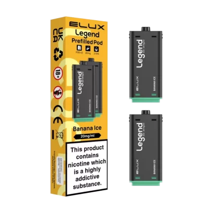 Banana Ice Elux Legend 1500 Pods - 20mg - Vape Product (6E796D)