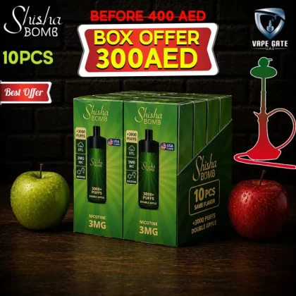 Shisha Bomb Rechargeable Disposables Vape ( +10000 Puffs ) - Peach Blueberry