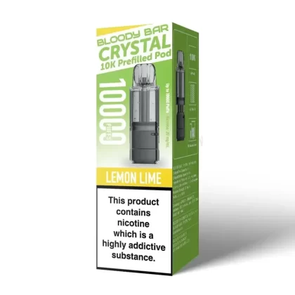 Bloody Bar Crystal 10K Prefilled Pod Lemon Lime - Nicotine Strength#20mg (13F76A)
