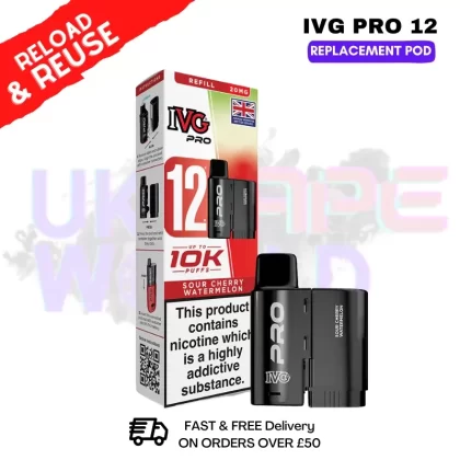 Sour Cherry Watermelon IVG Pro 12 REFIL Pod Pack