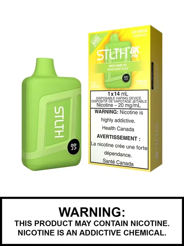 White Grape Ice STLTH 8K Pro Disposable Vape