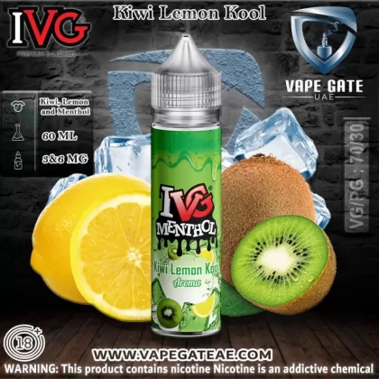 Kiwi Lemon Kool 60ml E juice by IVG - 3 mg / 60 ml