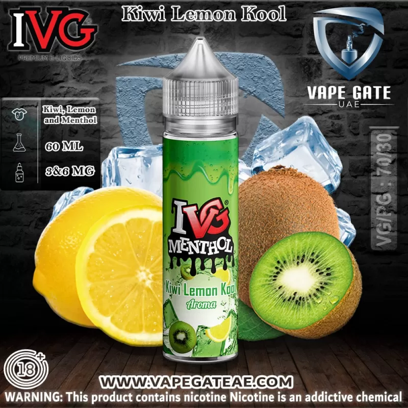 Kiwi Lemon Kool 60ml E juice by IVG - 3 mg / 60 ml