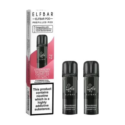 Strawberry Raspberry Cherry Ice Elfbar 600 Pods - Vapeshop Co