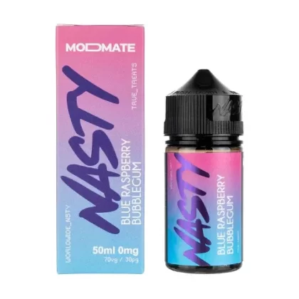 BLUE RASPBERRY BUBBLEGUM E LIQUID BY NASTY JUICE MODMATE – SHORTFILL 50ML 70VG