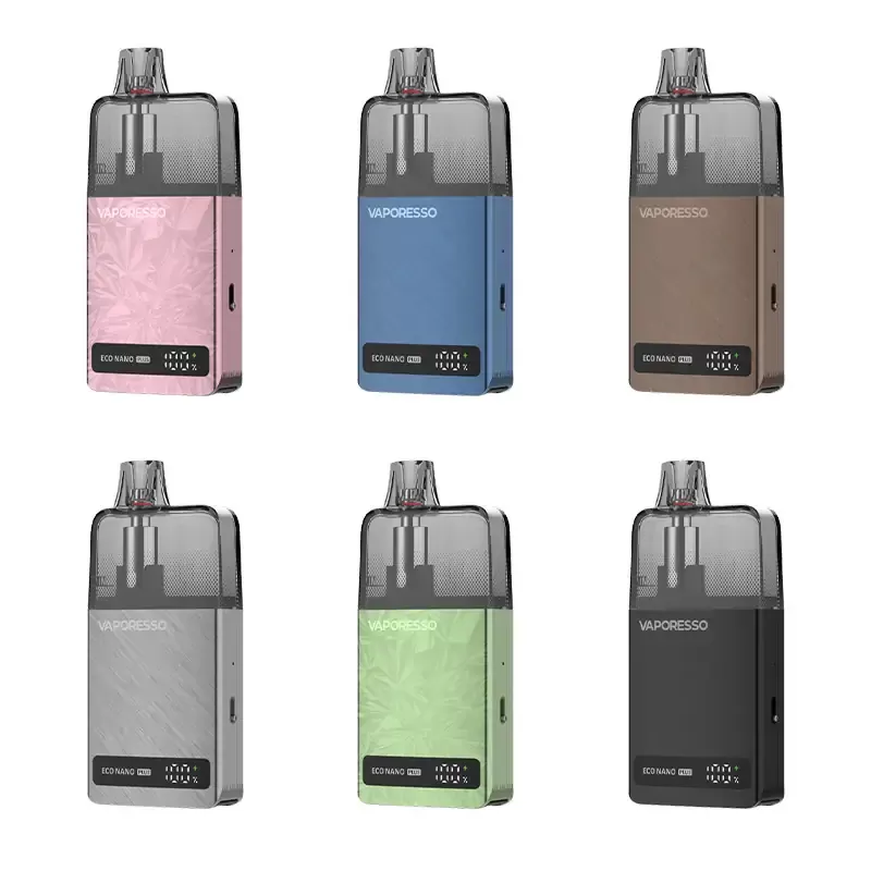 Vaporesso ECO NANO PLUS 23W Pod Kit - Coral Pink, Grape Green - Image 2
