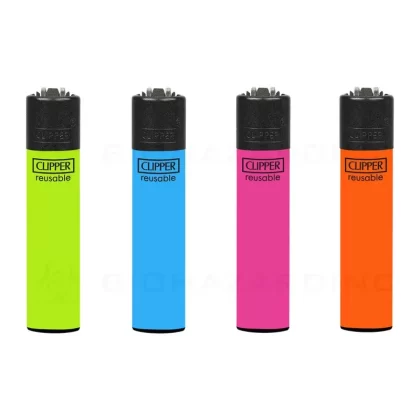 Clipper® Lighters | Mini Solid Fluo Lighters | 48 Count