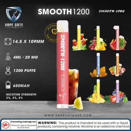 SMOOTH DISPOSABLES (20MG - 1200 Puffs) - Grape Strawberry