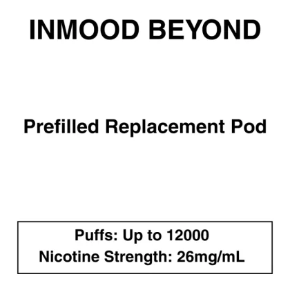 Inmood Beyond – Prefilled Replacement Pod – 26mg/mL Nicotine – Up to 12000 Puffs – 1 Pod - Apple Kiwifruit, Berry Pomegranate; Apple, Banana