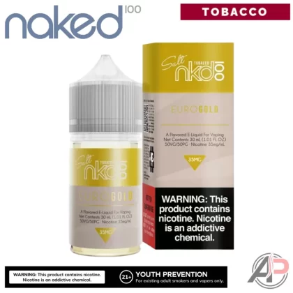Naked 100 Euro Gold Salt Nicotine E-Liquid 30mL - Salt Nicotine 35mg - 30mL, Salt Nicotine 50mg - 30mL