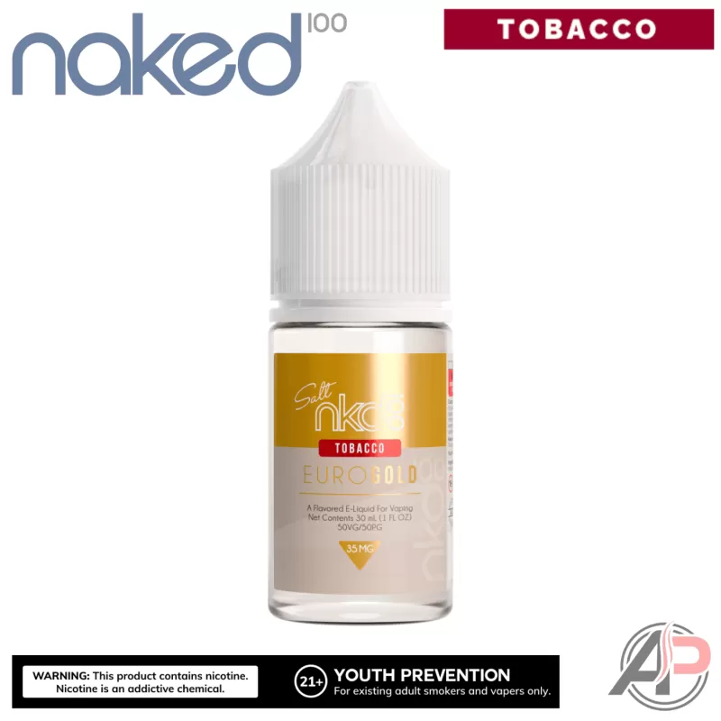Naked 100 Euro Gold Salt Nicotine E-Liquid 30mL - Salt Nicotine 35mg - 30mL, Salt Nicotine 50mg - 30mL - Image 3