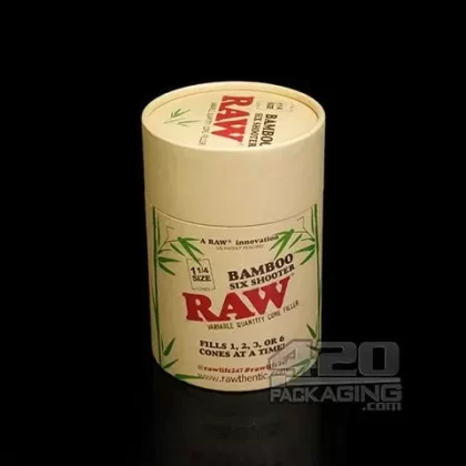 RAW Bamboo Six Shooter 1 1-4 Size Cone Filler - Vape Store