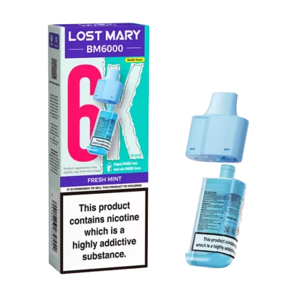 Fresh Mint Lost Mary BM6000 Refill Pack - 20mg - Vape Product (DD8BB4)