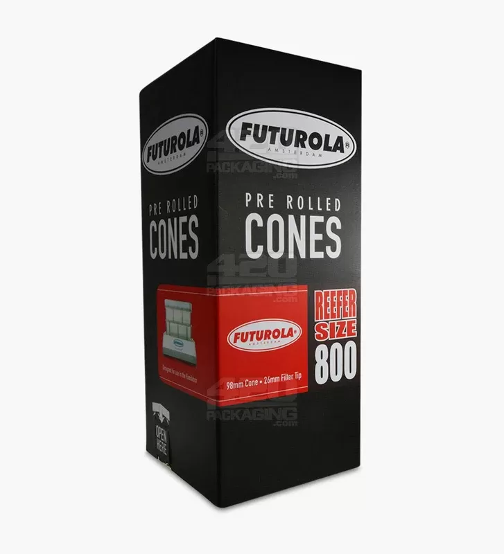 FUTUROLA | Reefer Size Pre-Rolled Cones | 98mm – Classic White Paper – 800 Count