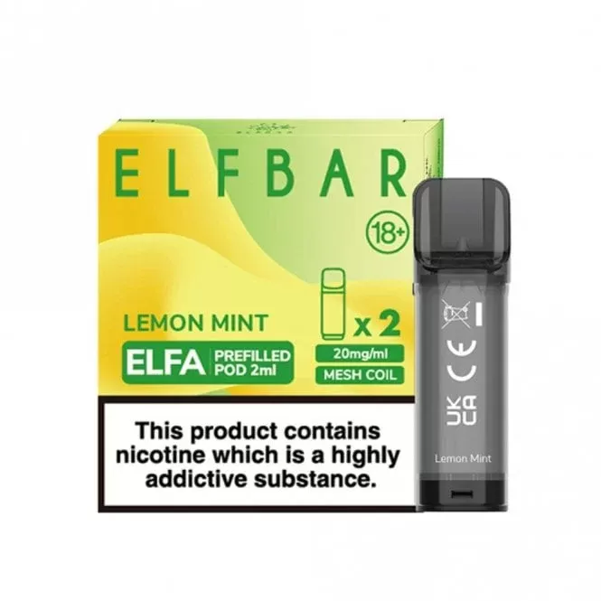 Elf Bar Elfa Lemon Mint Nic Salt E Liquid Pods – Elfa Series (2 x 2ml)