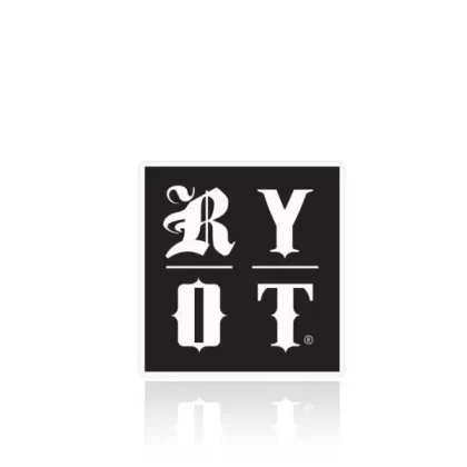 RYOT Die Cut Square Sticker 4″ 20pk - color#Black>White