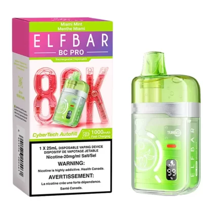 Elf Bar BC Pro 80K Disposable Vape Device – Miami Mint 25ml - 20mg/mL