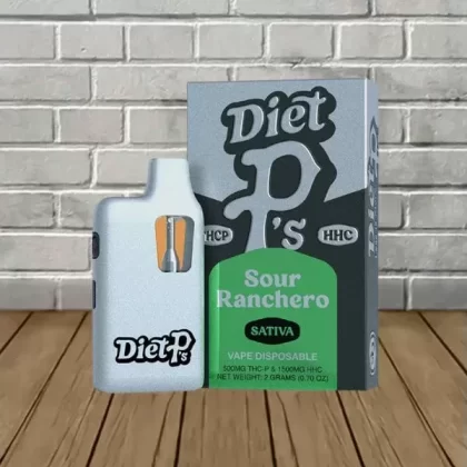Pushin P’s Diet P’s THCP Disposable Vape 2g - flavor#Berry Sanders Hybrid DISPOSABLE>Hazy Glazed Indica DISPOSABLE>Killer Beez Sativa DISPOSABLE>Sherby Puckett Indica DISPOSABLE>Sour Rancher (651363)