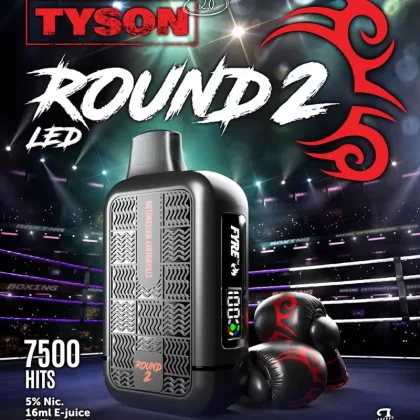 Tyson 2.0 "ROUND 2" Heavy Weight Rechargeable Disposable Device – 7500 Puffs - Apple Melonberry