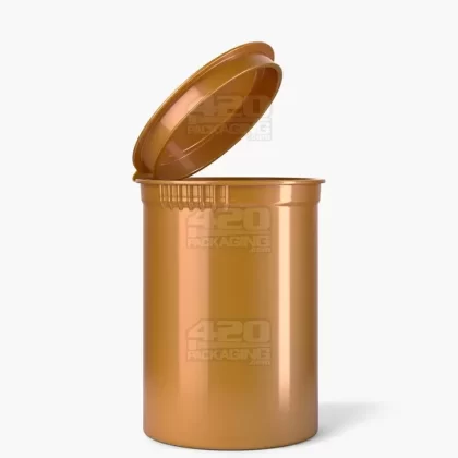 Child Resistant | Opaque Gold Pop Top Bottles | 30dr – 7g – 150 Count