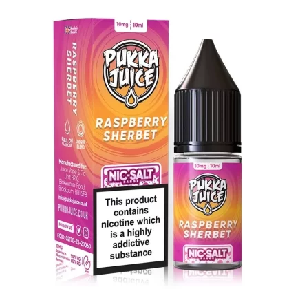 Raspberry Sherbet 10ml Nic Salt By Pukka Juice - Nicotine Strength#10mg (Salt)>20mg (Salt) (59C234)