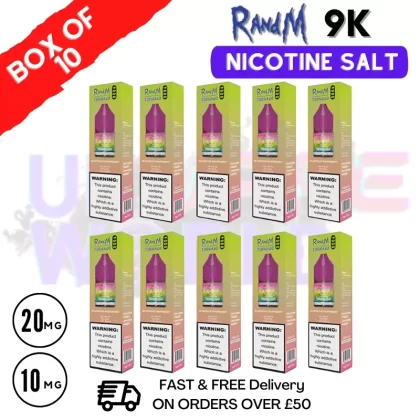 Blue Sour Raspberry RandM 9000 Tornado Nic Salt Pack / Box of 10 – £16.99