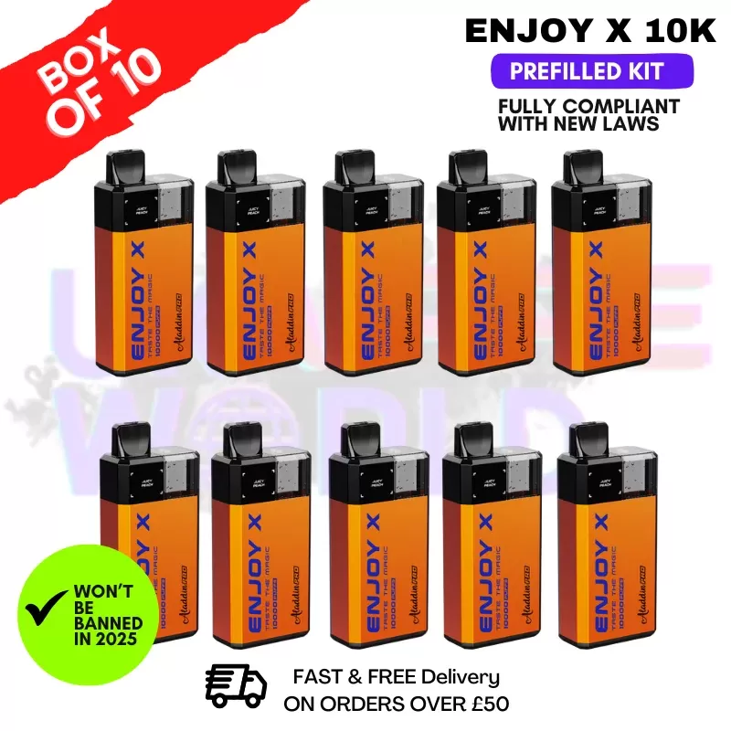Juicy Peach Enjox X 10K Puff Prefilled Pod Kits Box Of 10