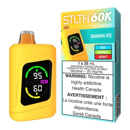 STLTH 60K Disposable Vape Device – Banana Ice - Nicotine Strength#20mg/ml