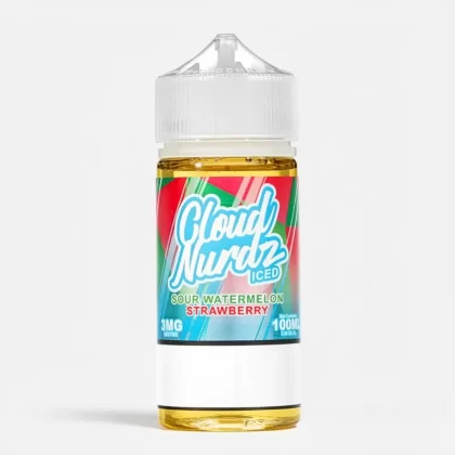 Cloud Nurdz Iced Sour Watermelon Strawberry 100mL Vape Juice - Vape Product, Vape Product