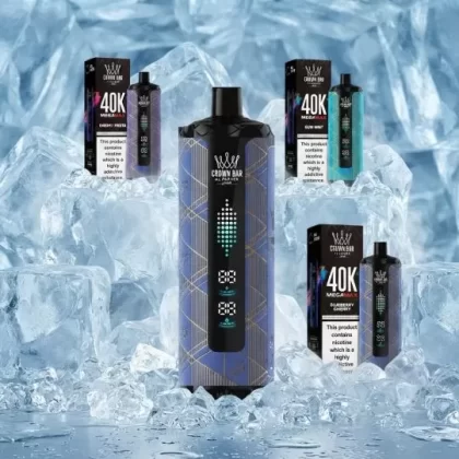 Crown Bar Mega Max 40k Puffs 6MG Al Fakher Disposable Pod - BERRY BLUE, BLUE RAZZ BLAST