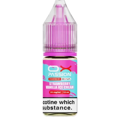 Strawberry Vanilla Ice Cream OX Passion Nic Salt E-Liquid by OXVA - 10ml - 20mg