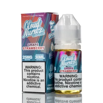 Cloud Nurdz Salts E-Liquid - Grape Strawberry Iced - 30ml - 50mg