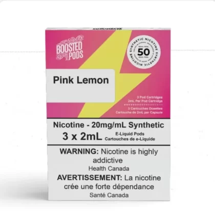 Boosted pods STLTH Compatible – Pink Lemon – 50MG HIT – Synthetic Nicotine - Eliquidsupply