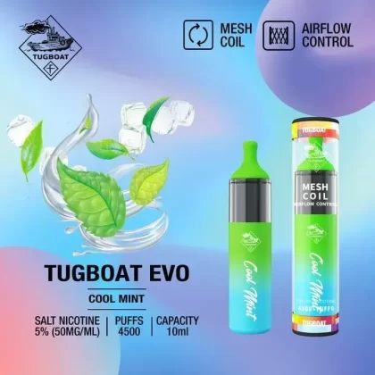 Tugboat Disposable Vape 4500 Puffs Evo Cool Mint Uae Vape