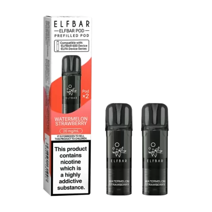 Watermelon Strawberry Elfbar 600 Pods - 20mg - Vape Product (9FCBDE)