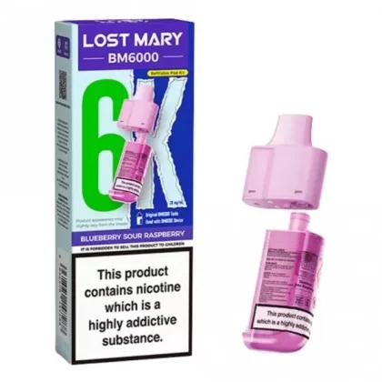 Lost Mary Blueberry Sour Raspberry BM6000 Nic Salt E Liquid Pods
